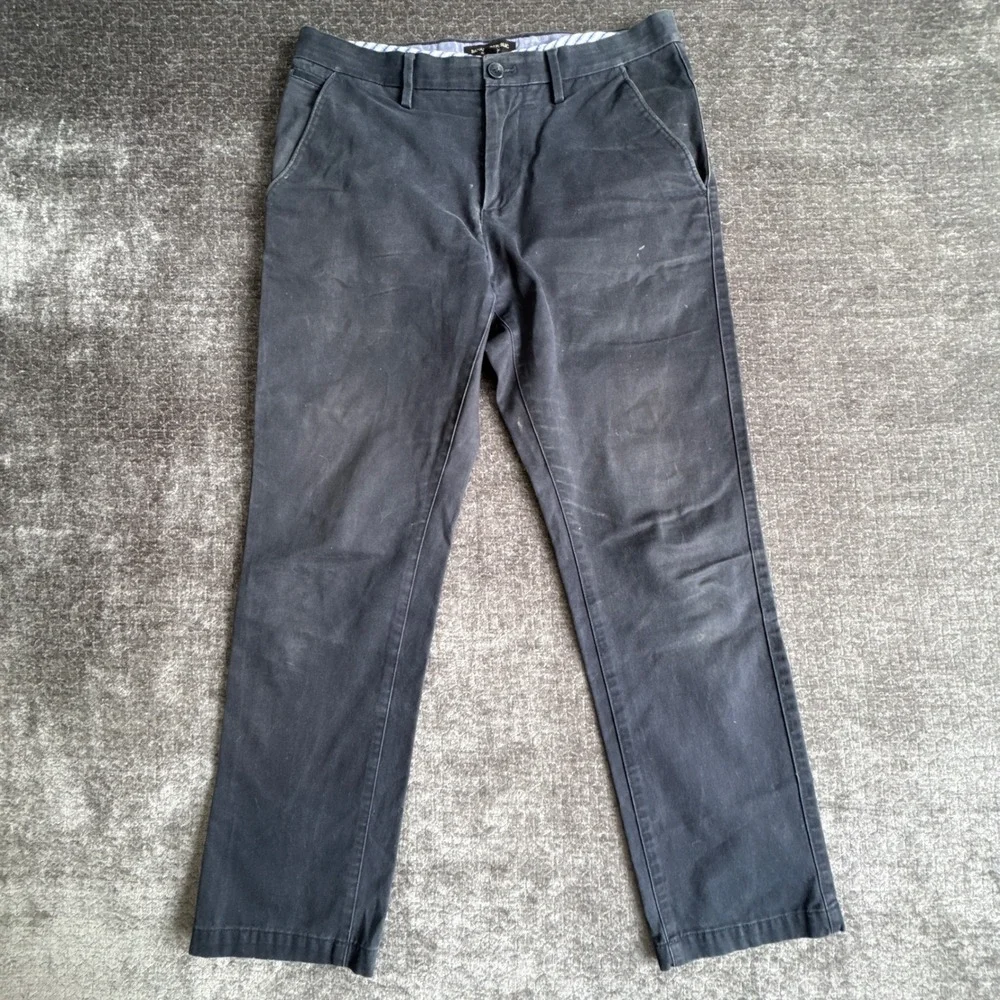 Banana Republic Kentfield Chino Pants Mens 30x30 Gray Cotton Straight Mid‎ Rise
